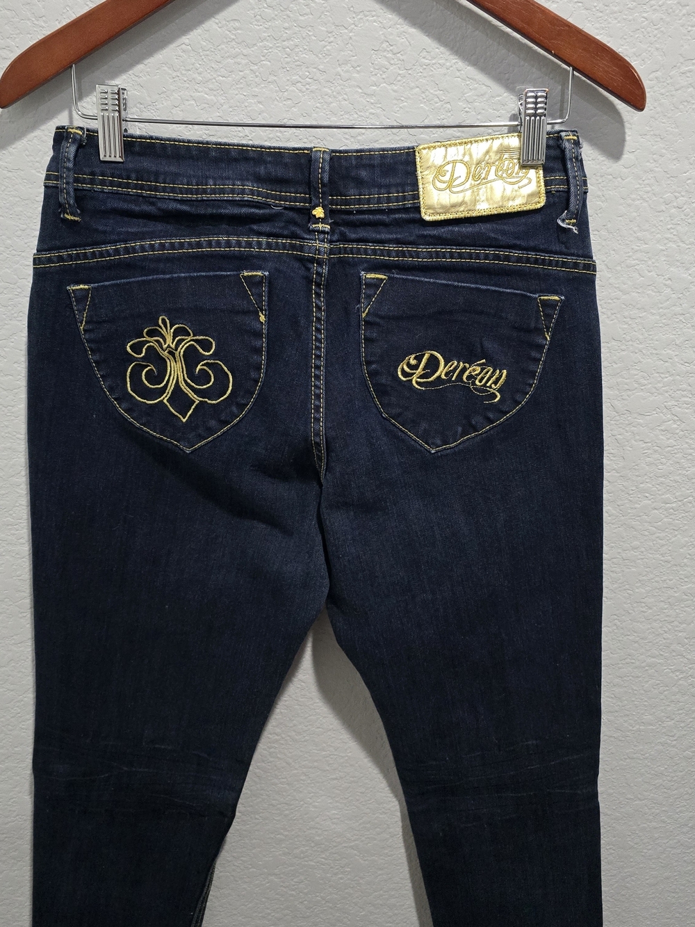Deréon by Beyoncé Jeans Women 11/12 Dark Wash Slim Straight Stretch Y2K